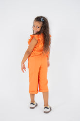 Orange Linen Jumpsuit